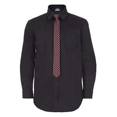 Arrow 1851 Boys' Aroflex Long Sleeve Stretch Dress Shirt with Tie