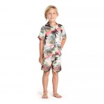 Boy Hawaiian Shirt or Cabana Set in Blue Sunset
