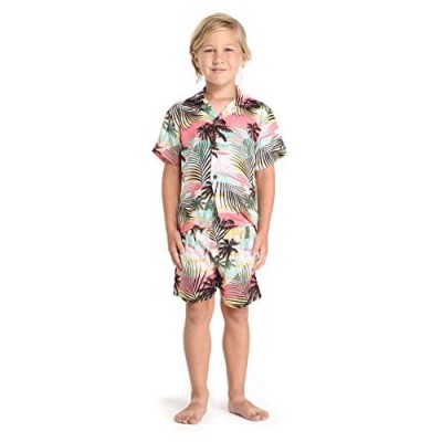 Boy Hawaiian Shirt or Cabana Set in Blue Sunset