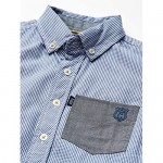 Cherokee Boys' Small Gingham Short Sleeve Button Down Shirt