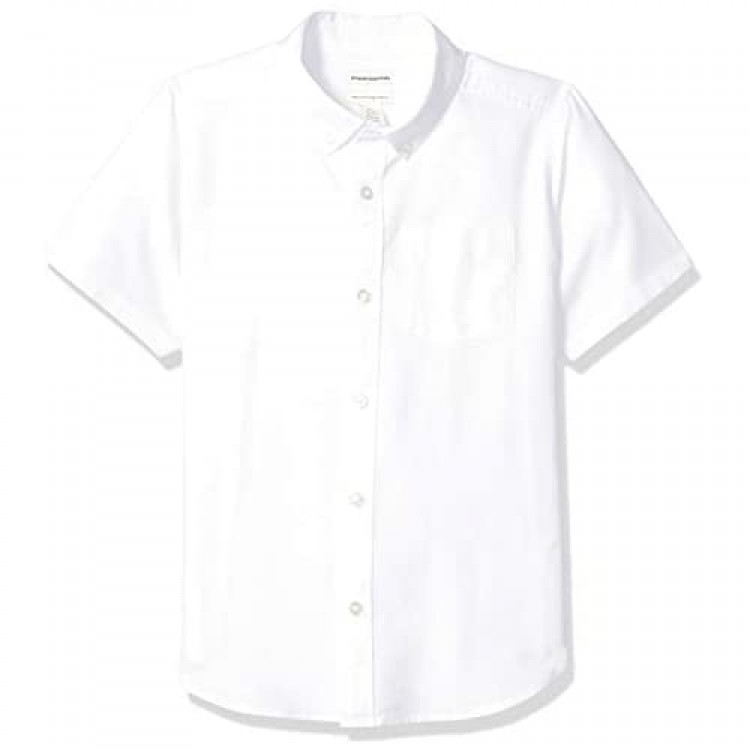 Essentials Boys' Kids Uniform Short-Sleeve Woven Oxford Button-Down Shirts