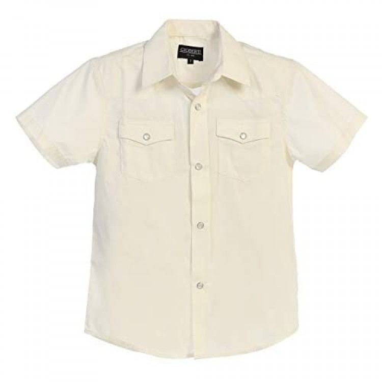 Gioberti Boys Solid Short Sleeve Western Shirt