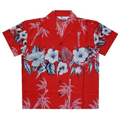 Hawaiian Shirts Boys Bamboo Beach Aloha Party Camp Short Sleeve Holiday Casual