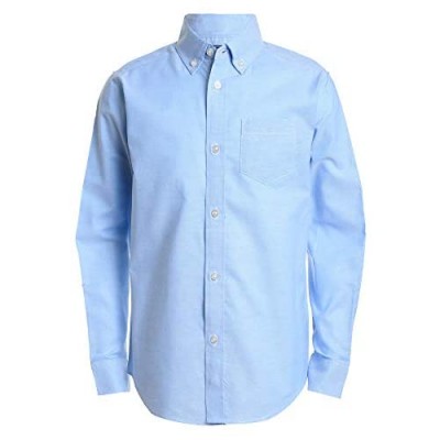 IZOD Boys' Long Sleeve Solid Button-Down Oxford Shirt