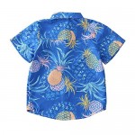 Kids Hawaiian Shirt for Boys Button Down Shirts Summer Graphic Tees 3D Print Aloha Beach Tops Short Sleeve Shirt
