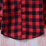 Kids Little Boys Girls Baby Long Sleeve Button Down Red Plaid Flannel Shirt Plaid Girl Boy NB-6T