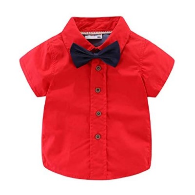 LittleSpring Boys Dress Shirt with Tie Button Down Cute
