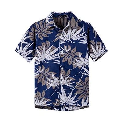 Spring&Gege Boys' Short Sleeve Hawaiian Shirt Cartoon Print Aloha Button Down Shirts (4-14 Years)