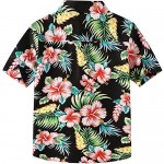 SSLR Big Boys Hawaiian Shirt Cotton Casual Short Sleeve Button Up Shirts
