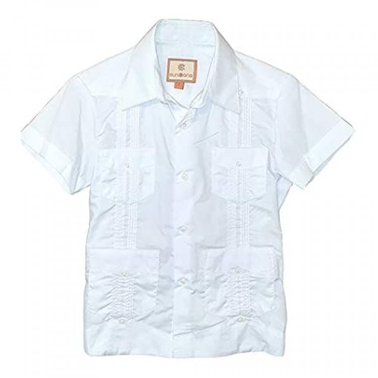 SUNINCANS Guayabera Cotton Shirt for Boys Traditional Latin Events