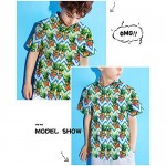 uideazone Boys Hawaiian Shirts Novelty Printed Funky Short Sleeve Button Down Shirt Kids Aloha Luau Shirt 7-14T
