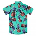 UNICOMIDEA Little & Big Boys 3D Print Hawaiian Shirt Aloha Button Down Dress Shirt for 2-14 Years Old