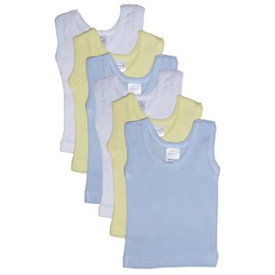 bambini Boy's Rib Knit Pastel Sleeveless Tank Top Shirt 6-Pack - L
