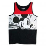 Boys Disney Red White and Black Mickey Mouse Speed Tank Top Shirt (Large)