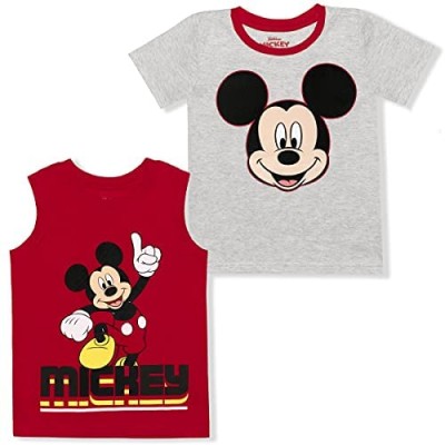 Disney Boy's 2-Pack Mickey Mouse Graphic Tee and Sleeveless Shirt Set