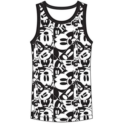 Disney Boys Tank Mickey Mouse Repeat All Over Black & White Small