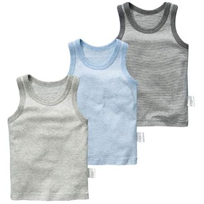 POBIDOBY Toddler Boys' 3 Pack Tank Tops 100% Cotton Sleeveless Undershirts
