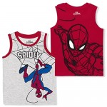 Spiderman Marvel 2 Pack Boy's Sleeveless Tee Shirt Set Printed Undershirt for Kids