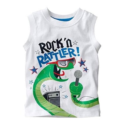 SZCQ Little Boy Tank Tops Rock Rattler Cotton Sleeveless Baby Boys Tee Shirts Vest Singlet 2 3 4 5 6 T