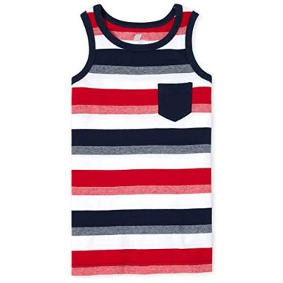 The Children's Place Boys' Americana Mix And Match Striped Pocket Tank Top