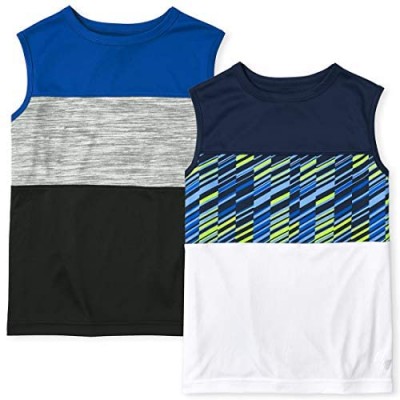 The Children's Place Boys Colorblock Performance Muscle Tank Top 2-Pack