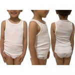ToBeInStyle Boy's 3 Pack Basic White A-Shirt Cotton Blend