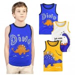 ZukoCert 2-8 Years Boys T-Shirts 3 Pack Dinosaur Kids Tee Set for Kids 100% Cotton Short Sleeve Tops Summer Boys Tees