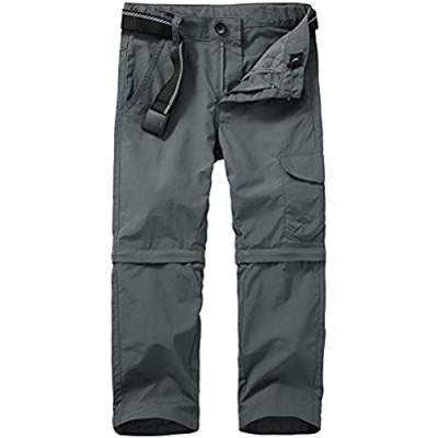 Asfixiado Boys Cargo Pants  Kids' Casual Outdoor Quick Dry Waterproof Hiking Climbing Convertible Trousers