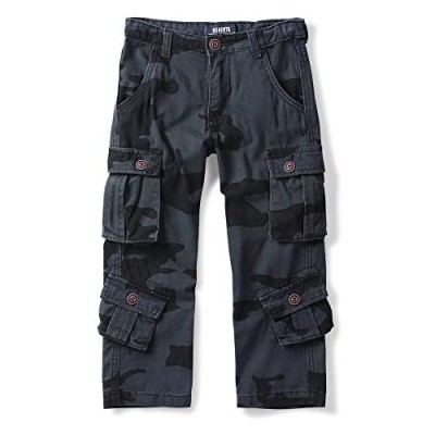 BUFOSA Boys' Camo Military Cargo Pants  8 Pockets Casual Outdoor Trousers