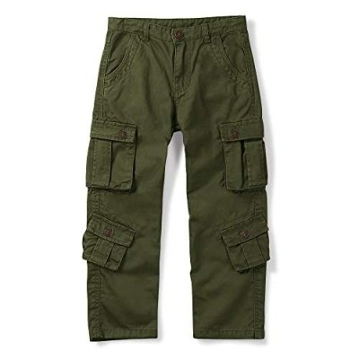 OCHENTA Boys' Military Cargo Pants  8 Pockets Casual Outdoor Slacks