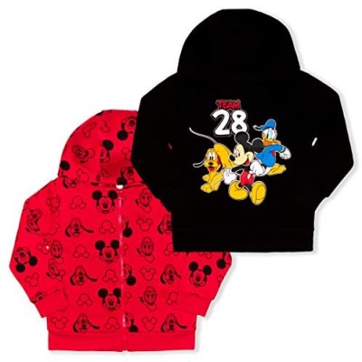 Disney Boy's Mickey and Friends Pullover Hoodie and Full Zip Hooded Jacket