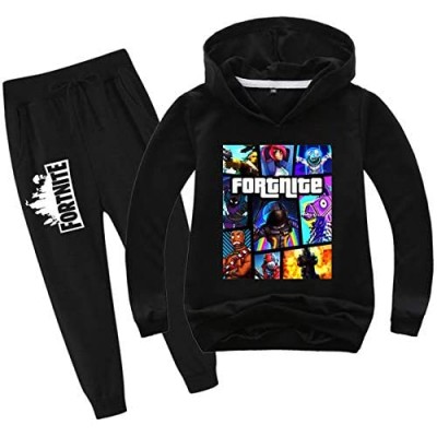 Epic Games Fortnite Hoodie and Beamed Sweatpants Suit Hooded Sweatshirts for Boys Girls Youth
