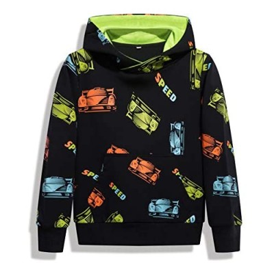 HZXVic Kids Luminous Car Hoodies for Boys Toddler Sweatshirt Casual Long Sleeve Pullover Tops