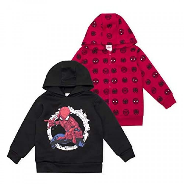Marvel 2-Pack Spiderman Hoodie Sweatshirts for Boys and Toddlers Apparel