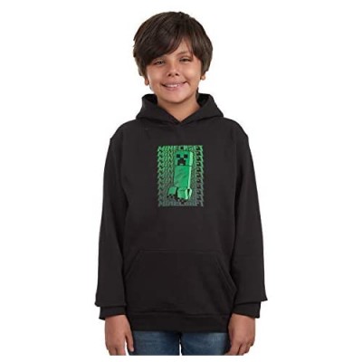Minecraft Boys Creeper Black Long Sleeve Pullover Hoodie for Kids