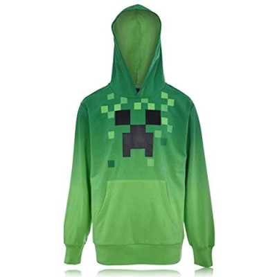 Minecraft Boys Video Game Hoodie - Black and Green Creeper Face - Official Sweatshirt