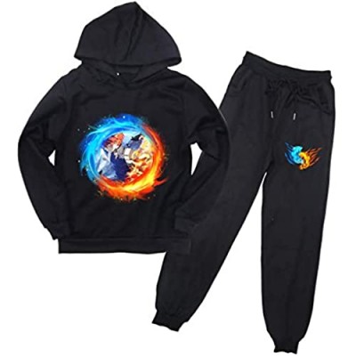 SARSIMOR My Hero Academia Youth Pullover Hoodies and Sweatpants Suit for Kids 2 Piece Outfit Fashion Sweatshirt Set