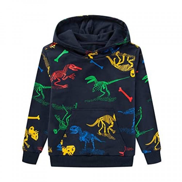 TLAENSON Kids Hoodies for Boys Girls Lightweight Dinosaur Hoodie Toddler Sweatshirt Long Sleeve Hooded Pullover