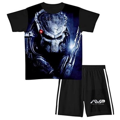 Aliens Vs P-Redator Boys' T-Shirt and Shorts 2-Piece Outfit Set Kids Shorts Set