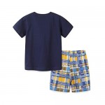 Boys Summer Short Sets Outfits Cotton Casual Crewneck Short Sleeve Shirt Shorts Playwear Clothes Sets 2-7Y
