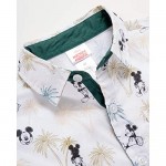 Disney Boys’ 2-Piece Mickey Mouse Woven Button Down Shirt and Short Set (Toddler/Little Kid)