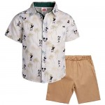 Disney Boys’ 2-Piece Mickey Mouse Woven Button Down Shirt and Short Set (Toddler/Little Kid)