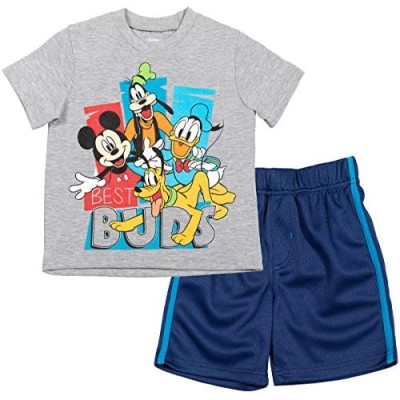 Disney Mickey Mouse Baby and Toddler T-Shirt and Mesh Shorts Set
