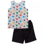Disney Mickey Mouse Boys 4 Piece Tank Top T-Shirt Athletic Shorts Set