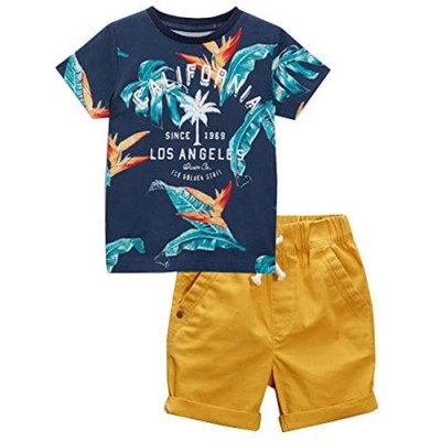 Frogwill Toddler Boys The Little Monster Truck Tee and Dinosuar Shorts Set