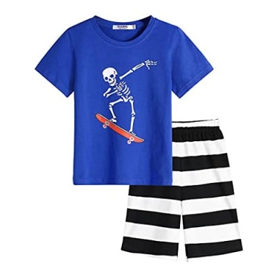 Greatchy Kids Boys Clothes Cotton Short Sleeve Tee and Short Pants Summer Clothing Outfits Shorts Set