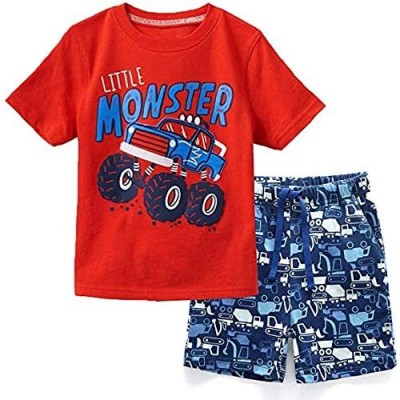 Jobakids Boy Summer Outfits Toddler Short Sets Cotton T-Shirt and Pants 2-Piece Clothes