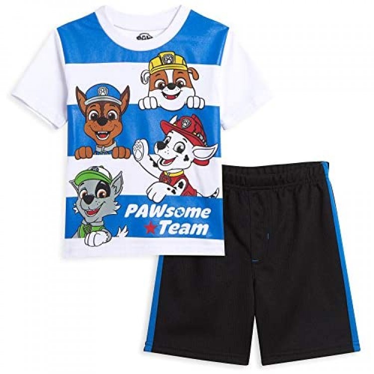 Nickelodeon Paw Patrol Chase Marshal Rubble T-Shirt & Shorts Set - Blue/Orange