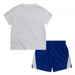 Nike Boy`s Dri-Fit T-Shirt & Shorts 2 Piece Set (Game Royal(76G054-U89)/White 4T)