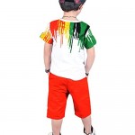 OnlyAngel Boys Colorful Outfits Short Sleeve Tops & Stretch Shorts Set Age 4-13 Years
